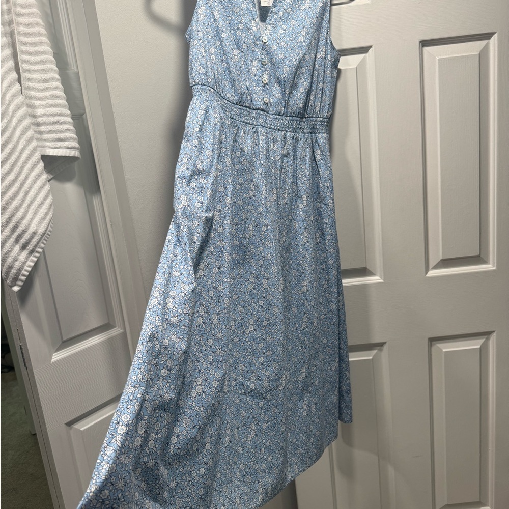 Floral Blue Sleeveless Dress